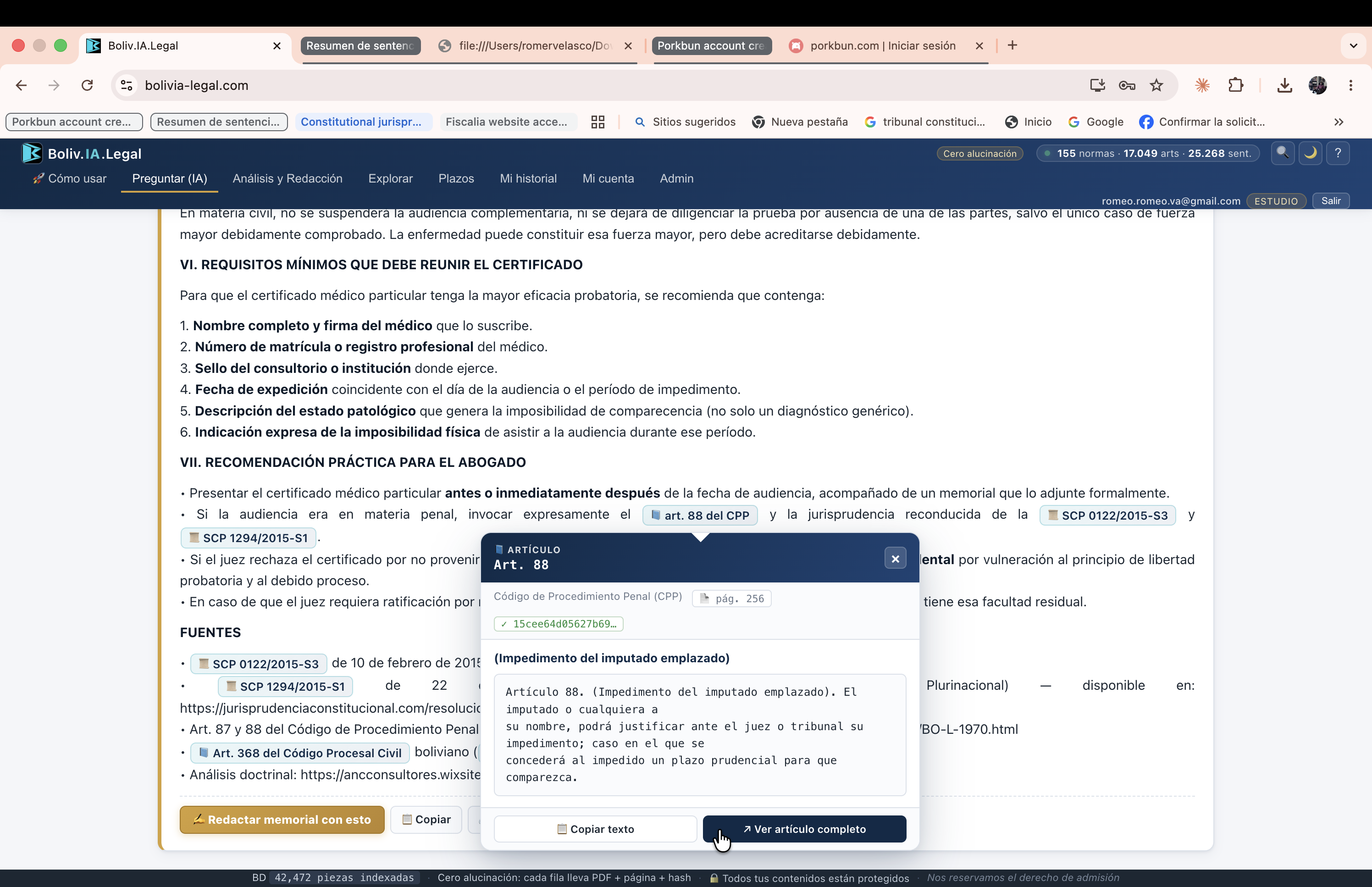 Popup de cita verificable